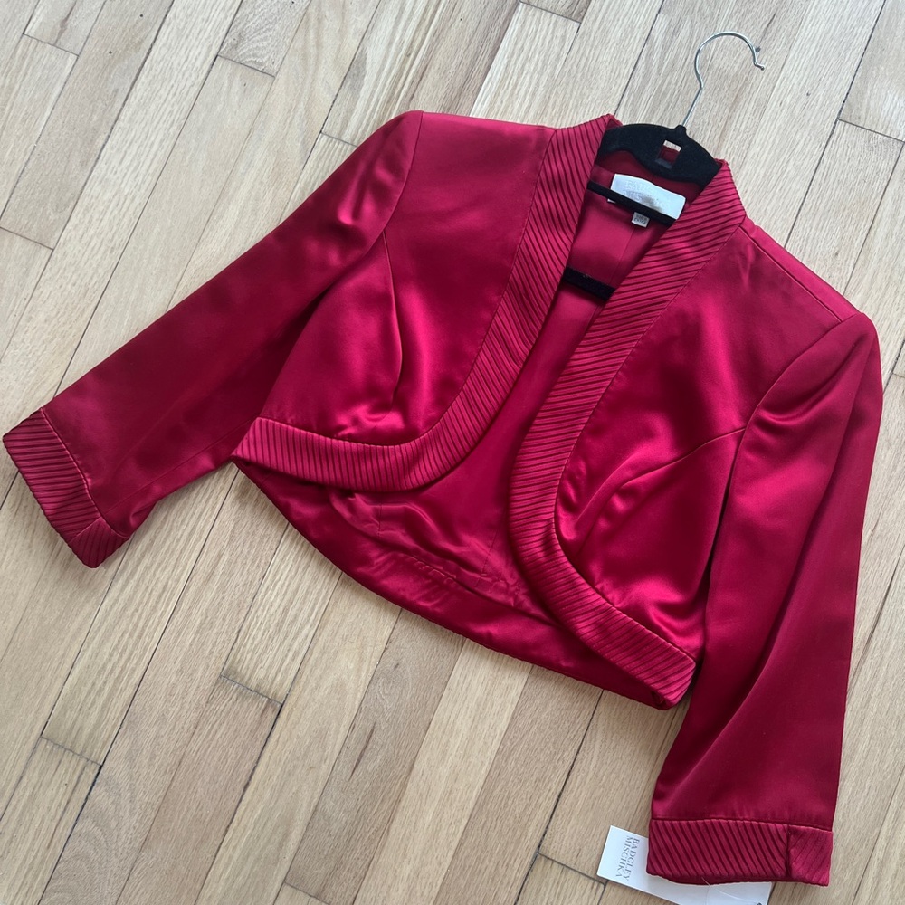 Badgley Mischka Red Bolero Evening Jacket NWT